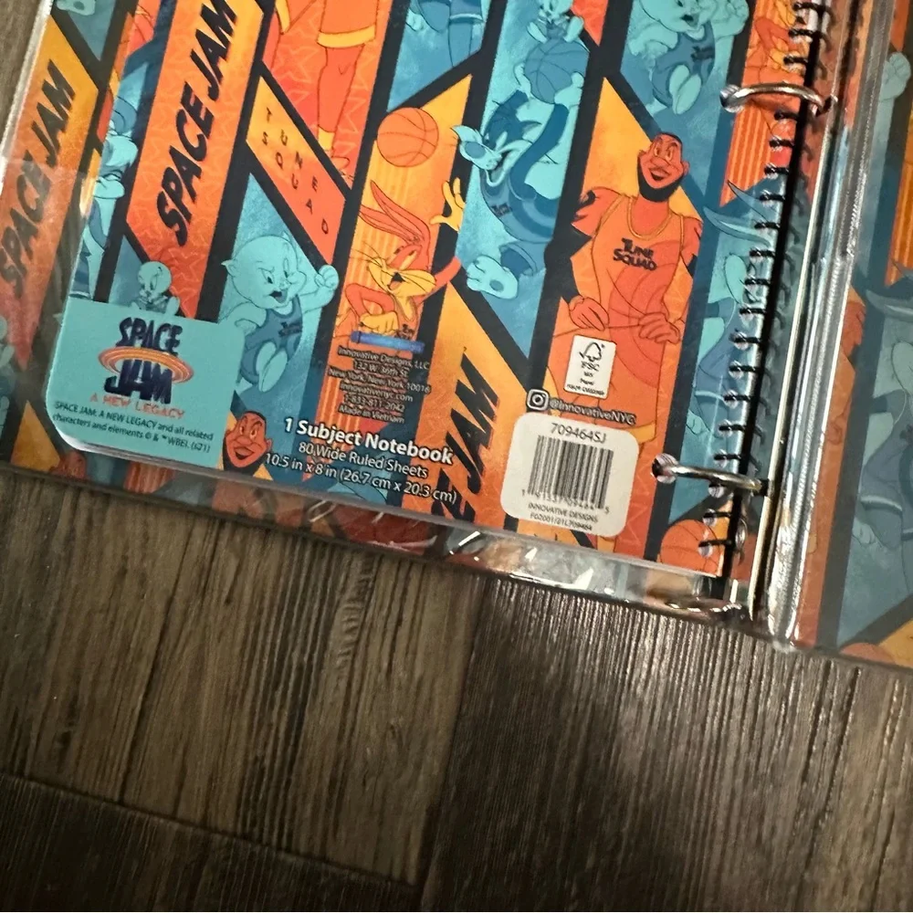 SPACE JAM tune squad 90's 3 ring binder LeBron James NBA basketball sports